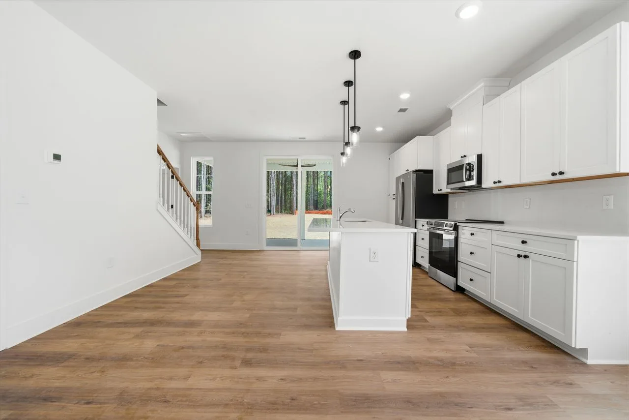 Kitchen island with quartz countertops — 1424 Quiver Way custom home, York SC