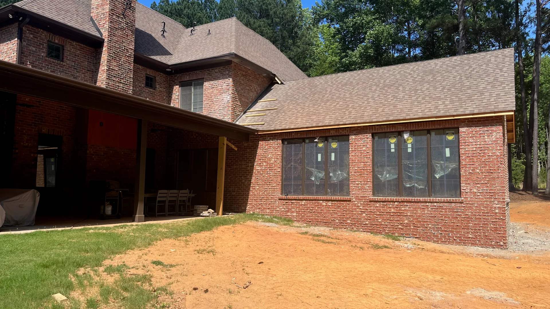 Full brick exterior of great room addition matching original home — York County SC