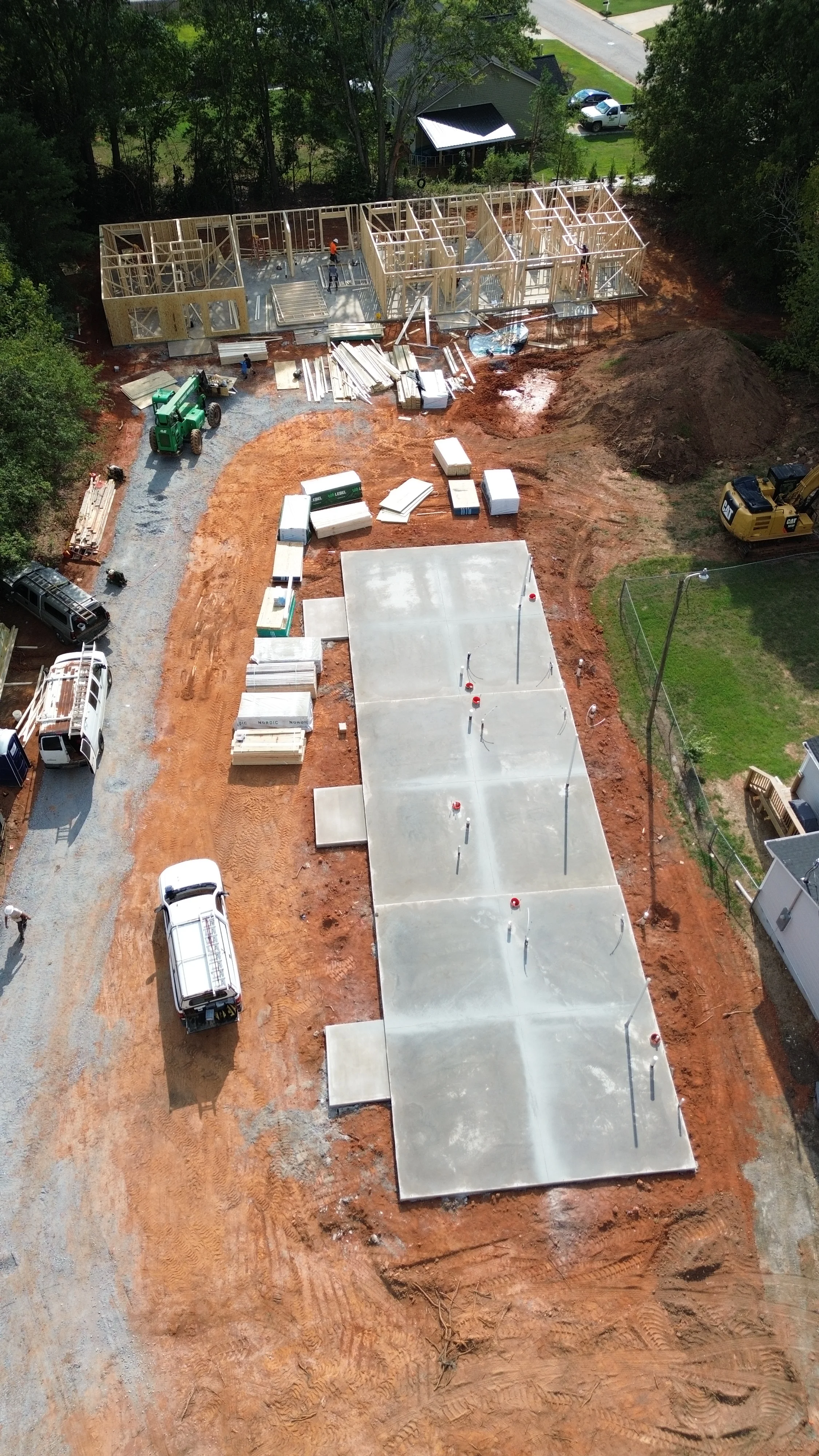 Aerial construction progress view of Triplex — Clover, SC